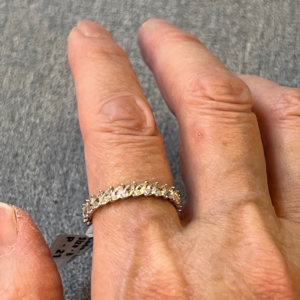 Genuine Sapphire Eternity Ring. S925. BRAND NEW! Sri Lankan white sapphires!
